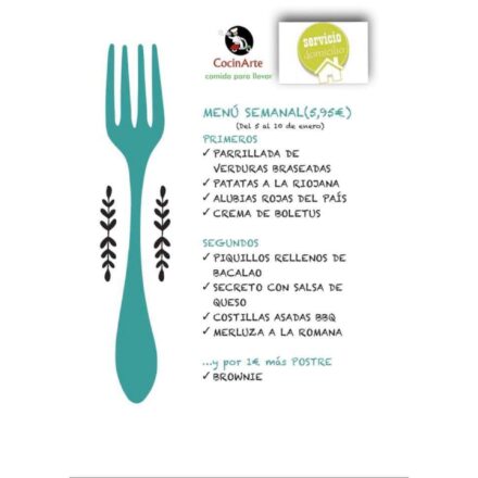 Menú de la semana de CocinArte Ciudad Rodrigo
