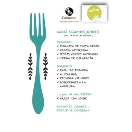 Menú de la semana en CocinArte del 23 al 28 de febrero