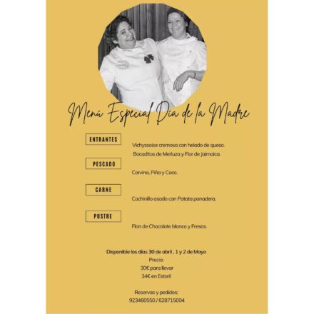 Menú día de la Madre – Restaurante Estoril