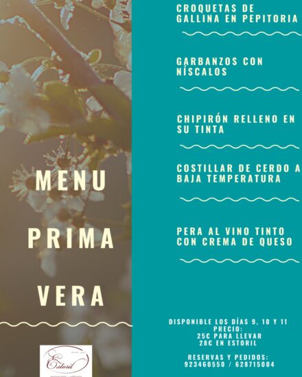 Menú Primavera – Restaurante Estoril