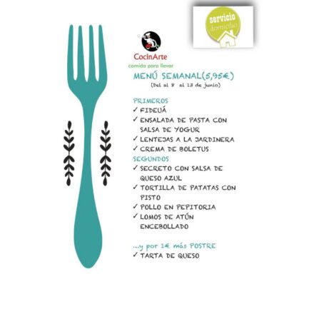 Menú de la semana en CocinArte del 8 al 13 de junio