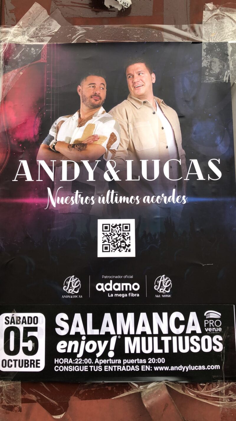 SERVICIO DE PEGADO DE CARTELERÍA en Ciudad Rodrigo – Concierto Andy&Lucas en Salamanca